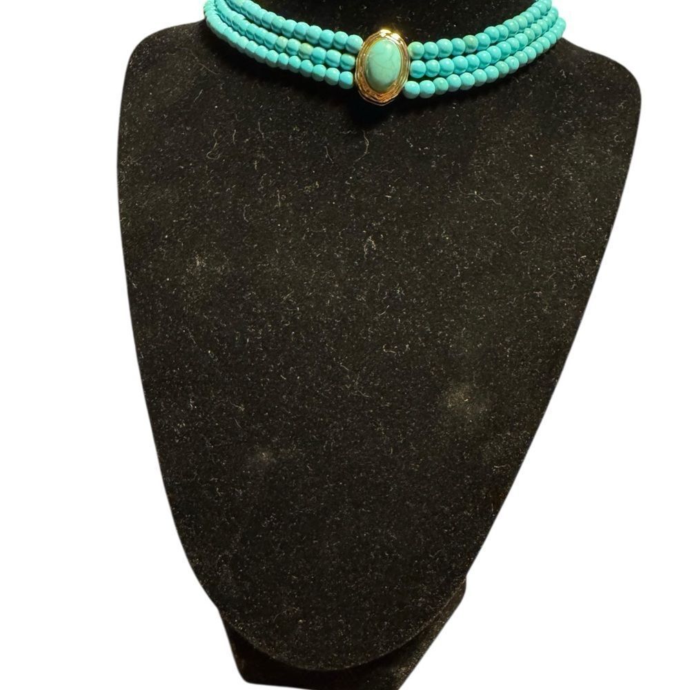 Fashion jewelry imitation Turquoise Beaded Choker Necklace